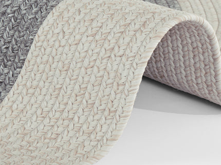 Jute Buitenkleed Braids Rond - Grijs/Creme