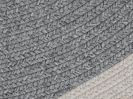 Jute Buitenkleed Braids Rond - Grijs/Creme