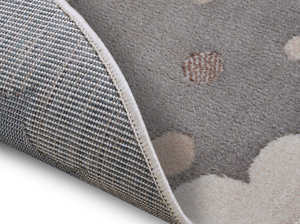 Vloerkleed Kids Crown Rond - Grijs