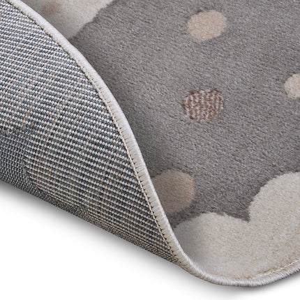 Vloerkleed Kids Crown Rond - Grijs