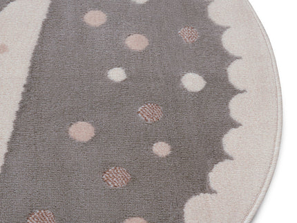 Vloerkleed Kids Crown Rond - Grijs