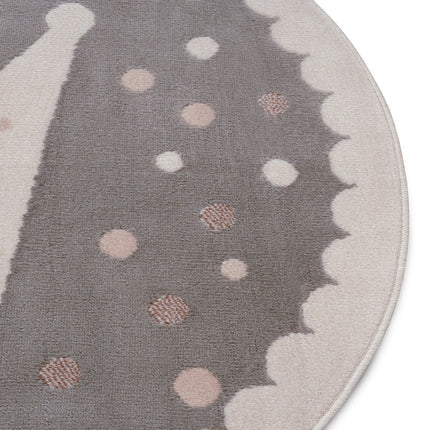 Vloerkleed Kids Crown Rond - Grijs