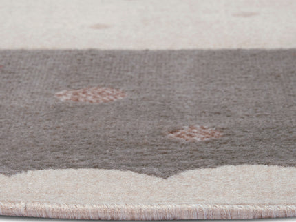 Vloerkleed Kids Crown Rond - Grijs