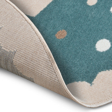 Vloerkleed Kids Crown Rond - Blauw