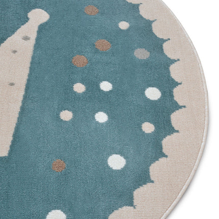 Vloerkleed Kids Crown Rond - Blauw