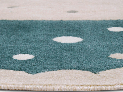 Vloerkleed Kids Crown Rond - Blauw