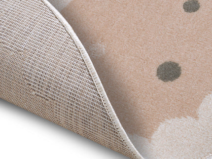Vloerkleed Kids Crown Rond - Beige