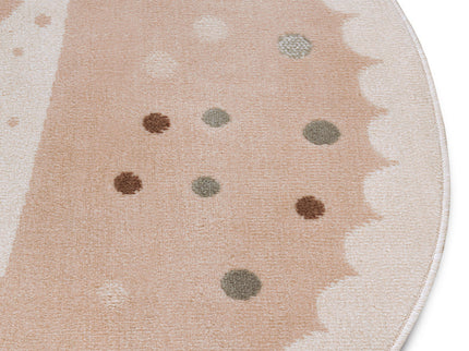 Vloerkleed Kids Crown Rond - Beige