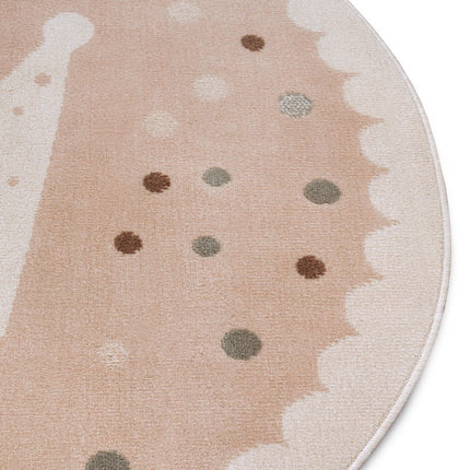 Vloerkleed Kids Crown Rond - Beige