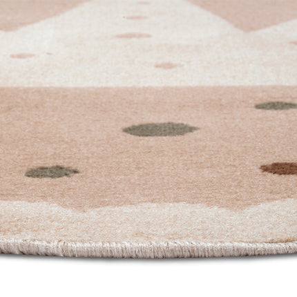 Vloerkleed Kids Crown Rond - Beige
