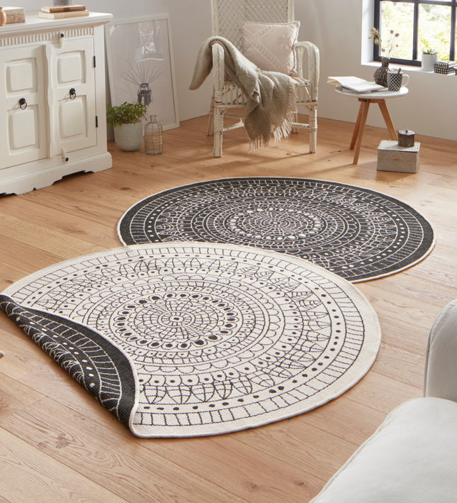Vloerkleed Porto  - zwart creme