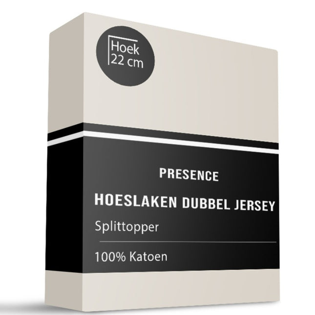 Splittopper Hoeslaken - Katoen Dubbel Jersey - Creme