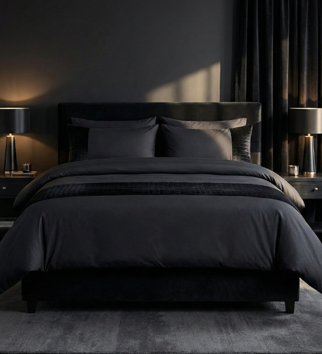 Dekbedovertrek Velvet Band - Zwart
