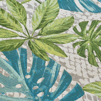 Vloerkleed Tropical Leaves Rechthoekig - Turkooisgroen