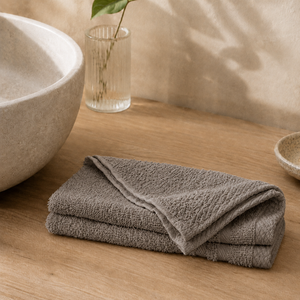 2-PACK Gastendoekjes Katoen - Taupe
