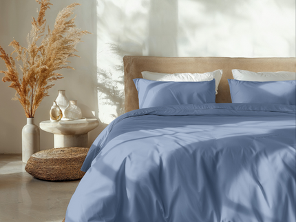 Dekbedovertrek Percale Katoen Uni - Blauw