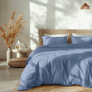 Dekbedovertrek Percale Katoen Uni - Blauw