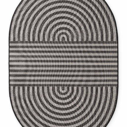 Vloerkleed Woodfield Ovaal - Zwart/Wit