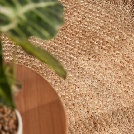 Vloerkleed Nuru Rond - Natuurlijk goud