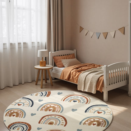 Vloerkleed Bowie Rond - Creme Multicolor