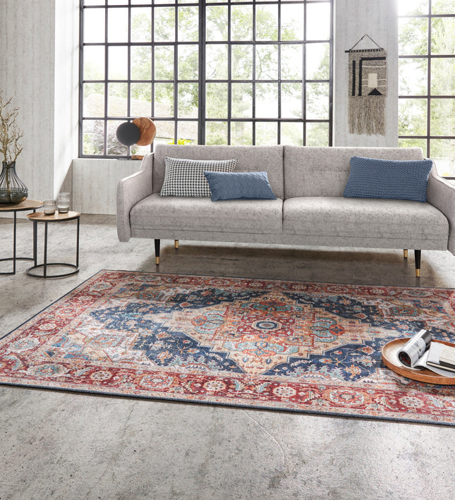 Vloerkleed Sylla Rechthoekig - indigo-blauw