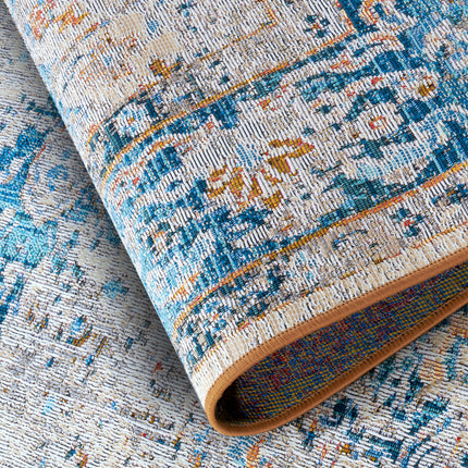 Vloerkleed Teppich Rene Rechthoekig - Crème/Blauw