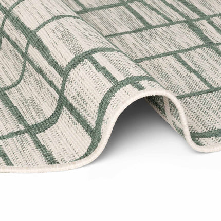 Vloerkleed Crouch Rond - Groen Wit