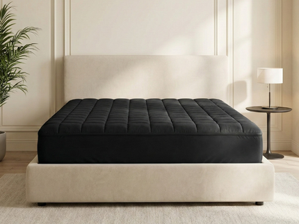 Wasbare Topper & Hoeslaken in 1 – Ultiem Slaapcomfort - Zwart