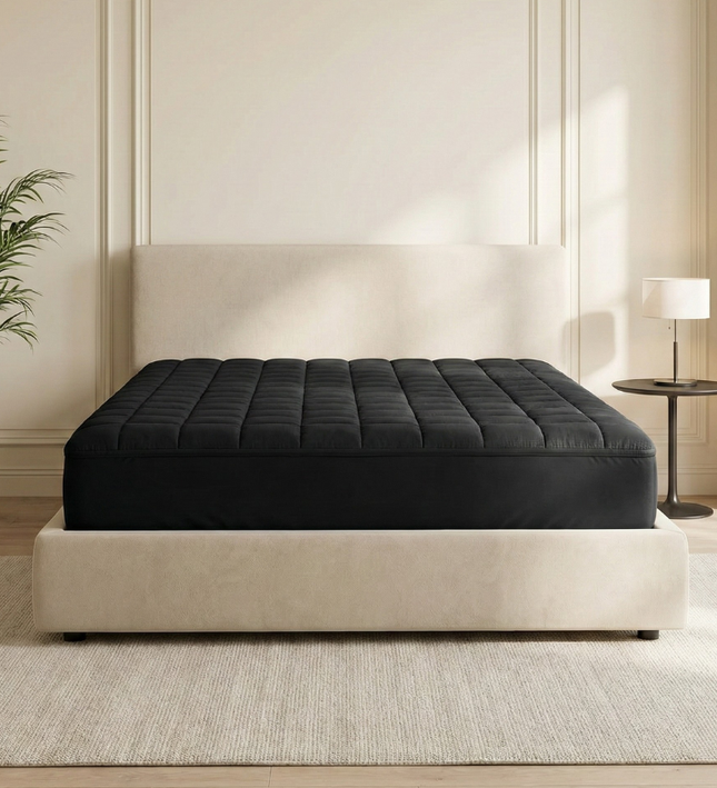 Wasbare Topper & Hoeslaken in 1 – Ultiem Slaapcomfort - Zwart