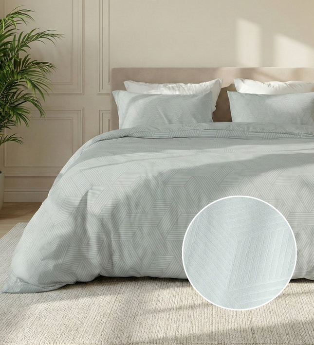 Dekbedovertrek Embossed Geometric - Grijs