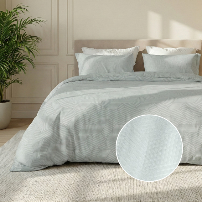 Dekbedovertrek Embossed Geometric - Grijs