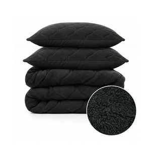 Lazy Dekbed Zonder Overtrek - Teddy - Zwart