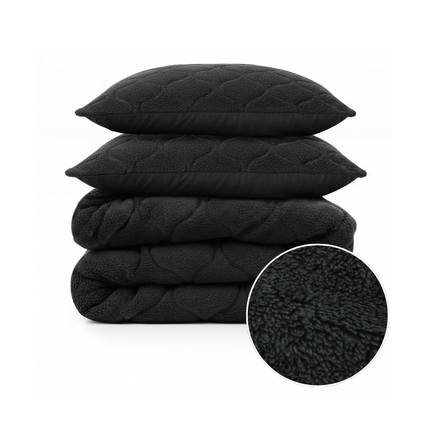 Lazy Dekbed Zonder Overtrek - Teddy - Zwart