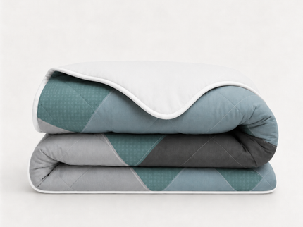 Easy Dekbed Zonder Overtrek Triangular Bliss - Blauw
