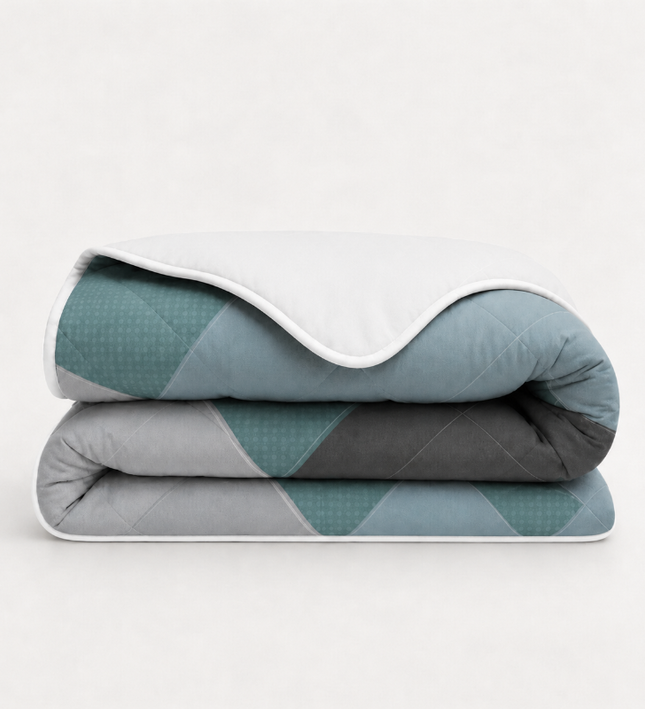 Easy Dekbed Zonder Overtrek Triangular Bliss - Blauw