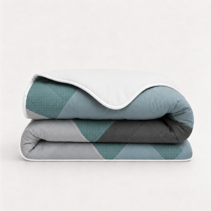 Easy Dekbed Zonder Overtrek Triangular Bliss - Blauw