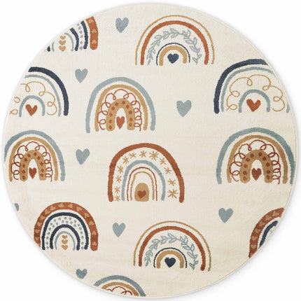 Vloerkleed Bowie Rond - Creme Multicolor