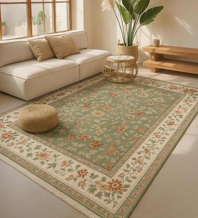 Vloerkleed Oriental Flowers - Groen