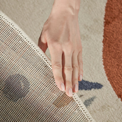 Vloerkleed Moby Rond - Creme Multicolor