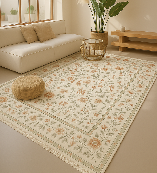 Vloerkleed Oriental Flowers - Crème