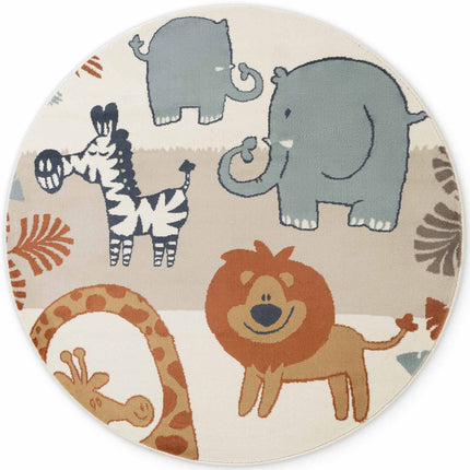 Vloerkleed Savanna Rond - Creme Multicolor