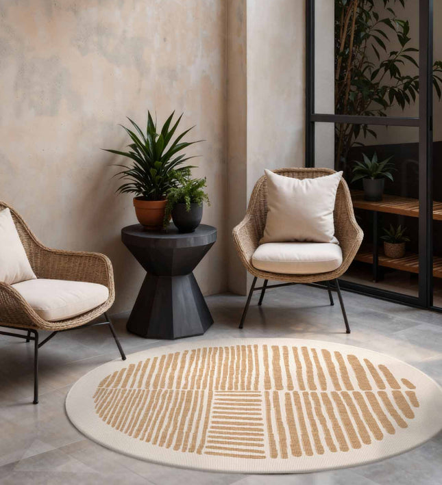 Vloerkleed Bounds Rond - Jute Wit