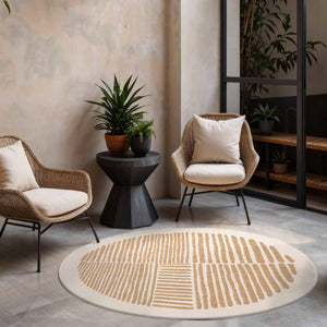Vloerkleed Bounds Rond - Jute Wit