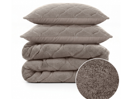 Lazy Dekbed Zonder Overtrek - Teddy - Taupe/Grijs