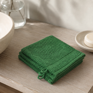 3-PACK Washandjes - Donkergroen
