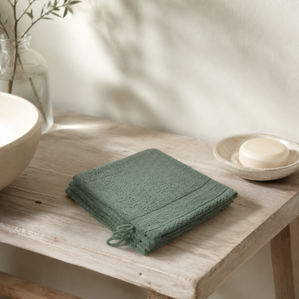 3-PACK Washandjes - Olijfgroen