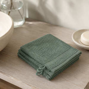3-PACK Washandjes - Olijfgroen