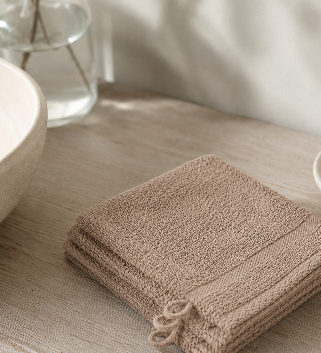 3-PACK Washandjes - Taupe