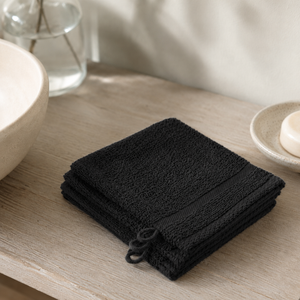 3-PACK Washandjes - Zwart