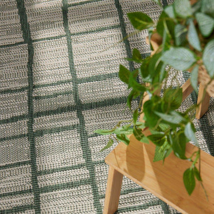Vloerkleed Crouch Rond - Groen Wit